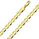 6.5mm 14K Yellow Gold Solid Men's Flat Mariner Chain Necklace 20-26in thumb 0