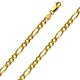 4.5mm 14K Gold Yellow Solid Pave Figaro Link Chain Necklace 18-24in thumb 0