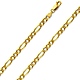 4mm 14K Yellow Gold Solid Pave Figaro Link Chain Necklace 18-24in thumb 0