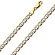 5.5mm 14K Two-Tone Gold Solid Men's White Pave Flat Mariner Chain Necklace 20-24in thumb 0