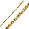 1.5mm 14K Yellow Gold Solid Diamond-Cut Rope Chain Necklace - Heavy 16-24in