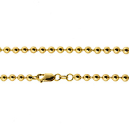 4mm Solid 14K Yellow Gold Ball Link Chain Necklace 16-30in
