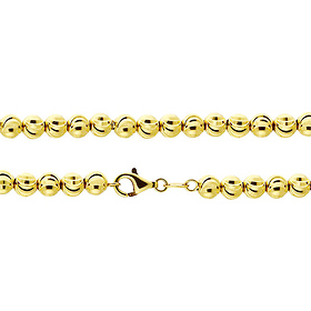 6mm Solid 10K Yellow Gold Solid Moon Cut Chain Necklace 30-40in