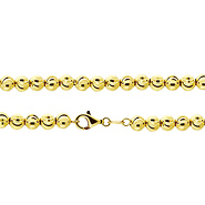 6mm Solid 10K Yellow Gold Solid Moon Cut Chain Necklace 30-40in