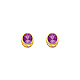 5mm Birthstone Color Round-Cut CZ Stud Earrings in 14K Yellow Gold thumb 0