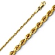2mm 14K Yellow Gold Solid Diamond-Cut Rope Chain Necklace 16-24in thumb 0