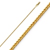 0.8mm Solid 14K Yellow Gold Square Braided Spiga Wheat Chain Necklace 16-22in