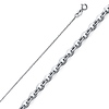 1.2mm 14K White Gold Solid Diamond-Cut Beveled Cable Chain Necklace 16-22in
