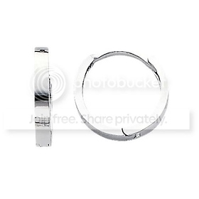 Small Flat 14K White Gold Huggie Earrrings 2mm x 11mm