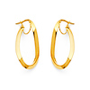 Oval Twist Medium Hoop Earrings - 14K Yellow Gold