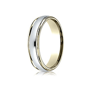 4.5mm High Polished Edge Comfort-Fit Benchmark Wedding Band in 14K Two-Tone Gold Solid