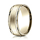 8mm 14K Yellow Gold Milgrain Benchmark Wedding Ring thumb 0
