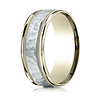 8mm WG Hammered Rounded Edge Wedding Band by Benchmark Rings in 14K Two-Tone Gold