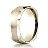 7mm 14K Yellow Gold Satin Finished Four Sided Benchmark Wedding Band