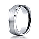 7mm 14K White Gold Satin Finished Four Sided Benchmark Wedding Band thumb 0