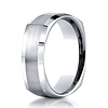 7mm 14K White Gold Satin Finished Four Sided Benchmark Wedding Band