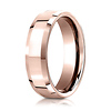 6mm Lustrous Flat Beveled Wedding Band by Benchmark Rings in 14K Rose Gold