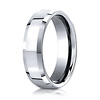 6mm 14K White Gold Beveled Edge High Polished Benchmark Wedding Band