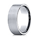 8mm Satin Finish Flat Wedding Band by Benchmark Rings in 14K White Gold thumb 0