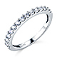 2mm Half Eternity Scalloped 15-Stone Round-Cut CZ Wedding Band in 14K White Gold thumb 0