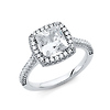 1.9CT Princess-Cut Halo with Fishtail Side CZ Wedding Ring in 14K White Gold