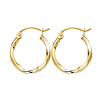Petite Polished Twisted Hoop Earrings - 14K Yellow Gold 1.5mm x 0.5 inch