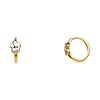 14K Two-Tone Gold Star Huggie Earrings