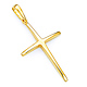 Tapered 14K Yellow Gold Cross Religious Pendant thumb 0