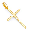 Small Squared Cross Pendant in 14K Yellow Gold - Classic
