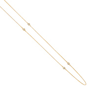 14K Yellow Gold 3mm CZ Bazel by the Yard Necklace - 17'+1'