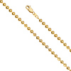 4mm 14K Yellow Gold Solid Moon-Cut Bead Ball Chain Necklace 20-24in