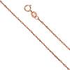 1mm Solid 14K Rose Gold Singapore Chain Necklace