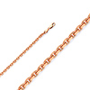 2mm 14K Rose Gold Solid Fancy Rectangle Link Cable Chain Necklace 18-30in