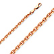 4mm 14K Rose Gold Solid Fancy Rectangle Link Cable Chain Necklace 20-30in thumb 0