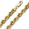 8mm 14K Yellow Gold Solid Men's Diamond-Cut Rope Chain Necklace 22-26in