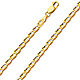 4.2mm 14K Yellow Gold Solid Concave Diamond-Cut Mariner Chain Bracelet - Light 7.5in thumb 0