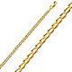 2.9mm 14K Yellow Gold Solid Concave Diamond-Cut Mariner Chain Necklace - Light 16-24in thumb 0