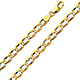 6.3mm 14K Two-Tone Gold Solid Concave Diamond-Cut Mariner Chain Necklace - Light 20-26in thumb 0