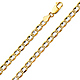 5.3mm 14K Two-Tone Gold Solid Concave Diamond-Cut Mariner Chain Bracelet - Light 7.5in thumb 0