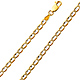 3.5mm 14K Two-Tone Gold Solid Concave Diamond-Cut Mariner Chain Bracelet - Light 7in thumb 0