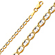 2.9mm 14K Two-Tone Gold Solid Concave Diamond-Cut Mariner Chain Bracelet - Light 7in thumb 0