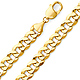 10mm 14K Yellow Gold Solid Flat Beveled Curb Cuban Link Chain Bracelet 8.5in thumb 0