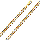 4.3mm 14K Tricolor Gold Solid Star Diamond-Cut Mariner Chain Necklace 18-24in thumb 0