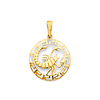 Greek Key Circle Zodiac Pendant in 14K Yellow Gold - Scorpio