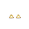 Astrology Sign Zodiac Stud Earrings in 14K Yellow Gold - Libra