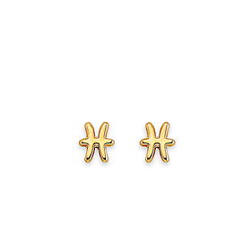 Astrology Sign Zodiac Stud Earrings in 14K Yellow Gold - Pisces