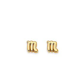 Astrology Sign Zodiac Stud Earrings in 14K Yellow Gold - Scorpio