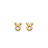 Astrology Sign Zodiac Stud Earrings in 14K Yellow Gold - Taurus