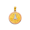Rose Gold Framed Caridad del Cobre Medal Pendant in 14K Two-Tone Gold Solid