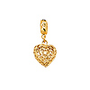 Mini Open Woven Heart Pendant in 14K Two-Tone Gold